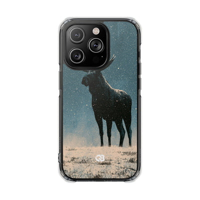 Nordic Boreal Moose · Clear Impact Magnetic Phone Case for iPhone · Blue