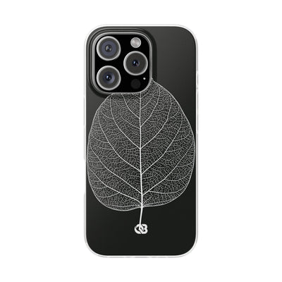 Black Lite Phone Case for iPhone - Bleached Leaf Lattice