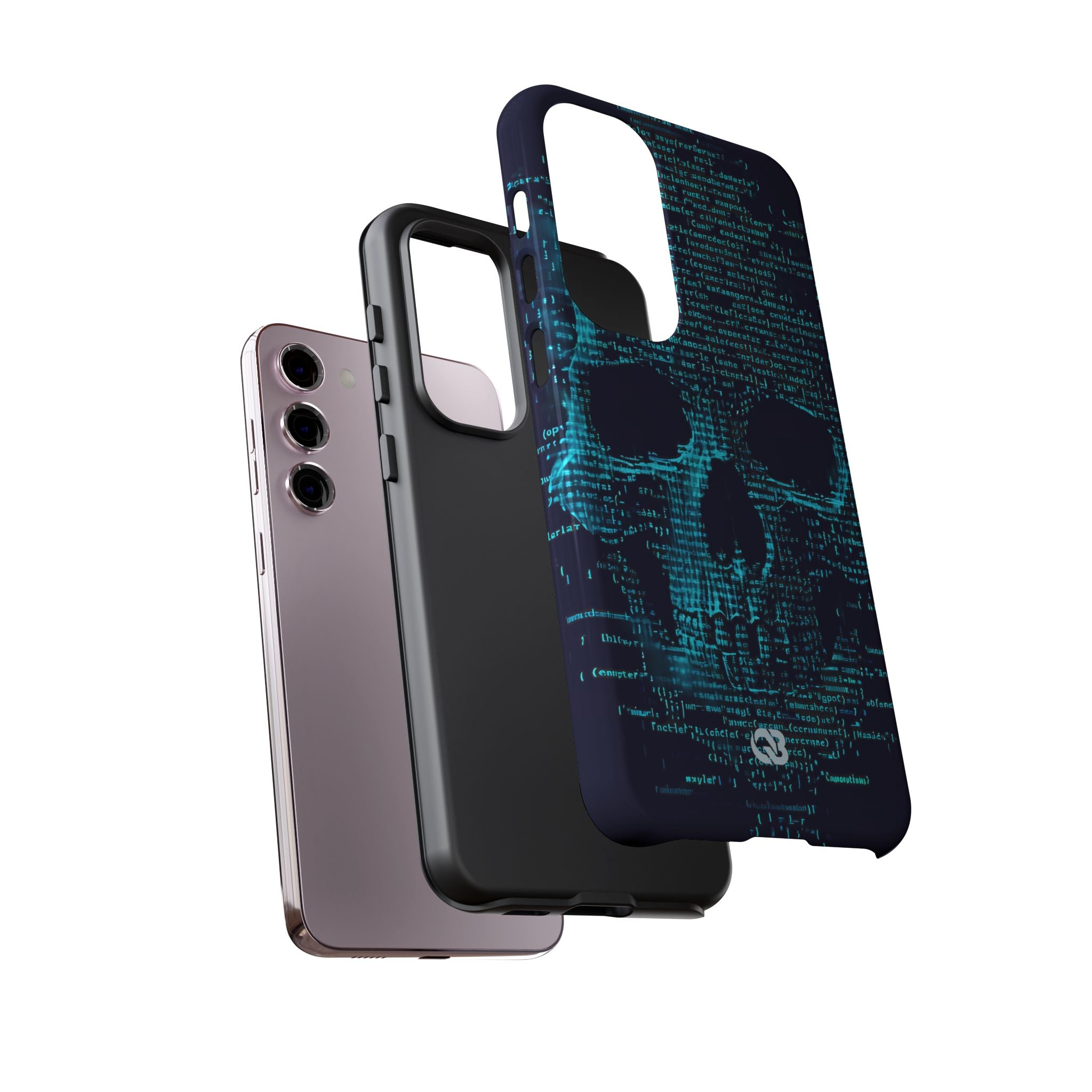 Cyan Glitch Skull · Tough Phone Case for Samsung
