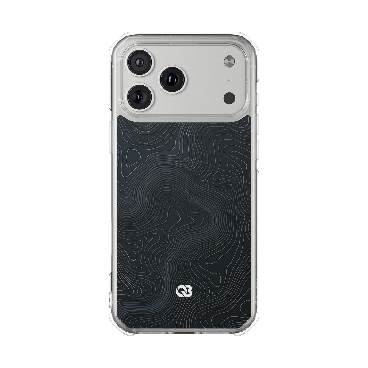 Obsidian Elevation · Clear Impact Magnetic Phone Case for iPhone ·  Black