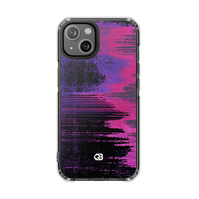 Neon Signal Shift · Clear Impact Magnetic Phone Case for iPhone · Purple