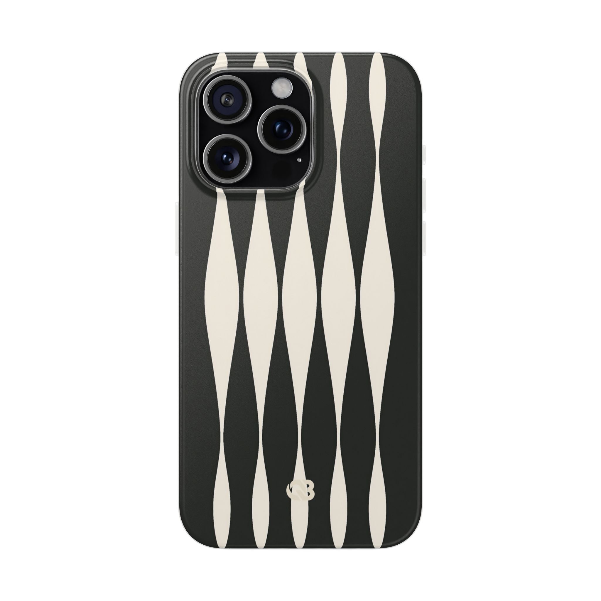 Black Lite Phone Case for iPhone - Ivory Spindle Grid