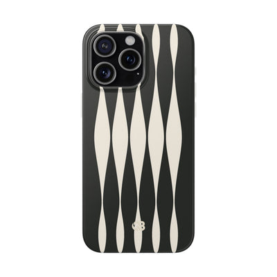 Black Lite Phone Case for iPhone - Ivory Spindle Grid