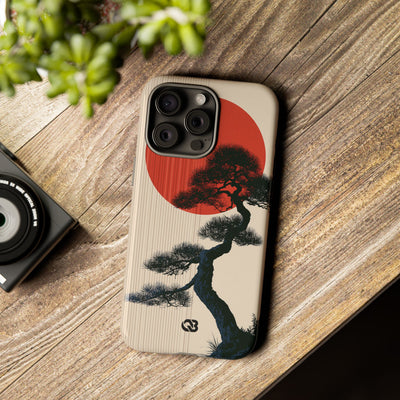Beige Tough Phone Case for iPhone - Kyoto Crimson Pine