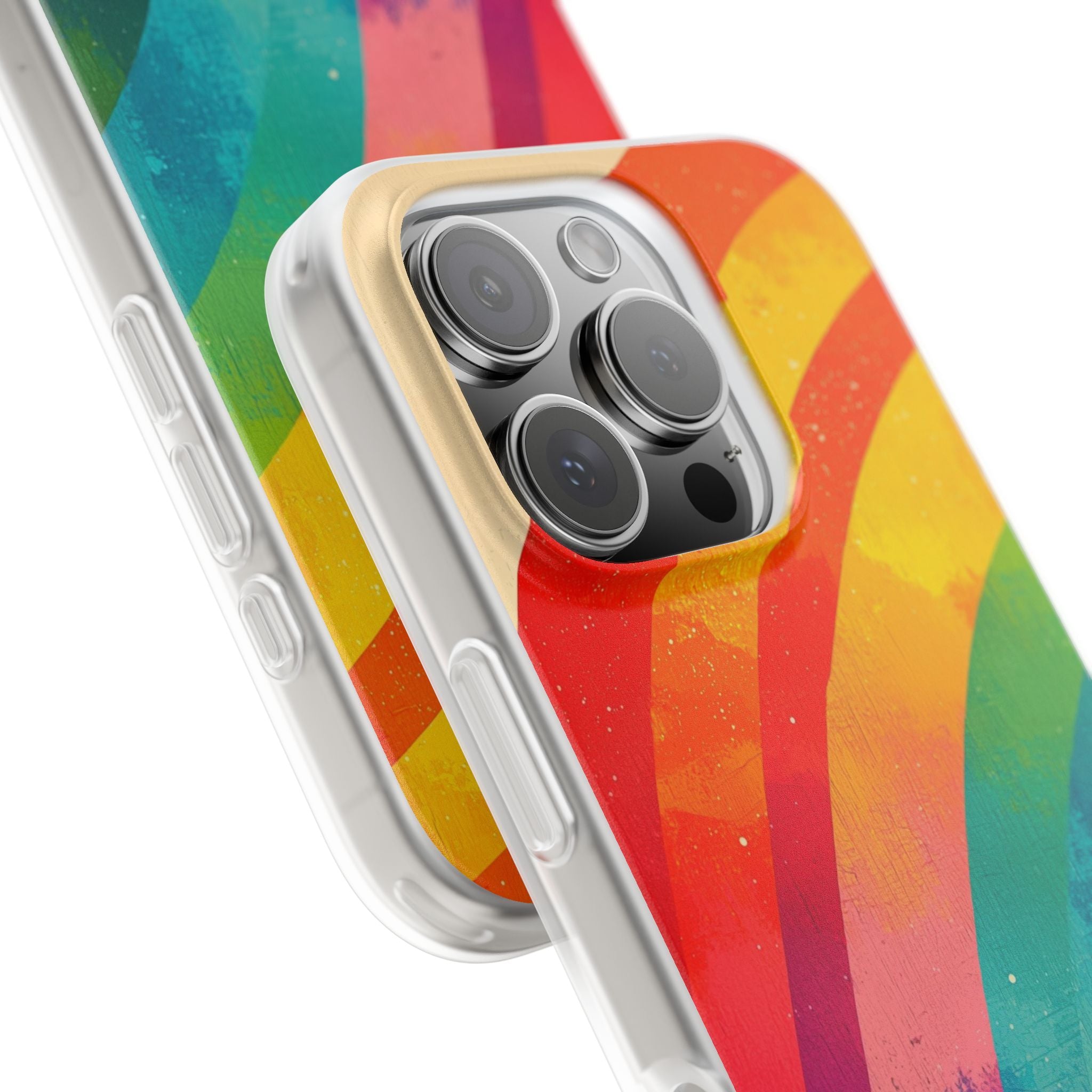 Textured Rainbow Arc iPhone 16 Pro Case - Soft