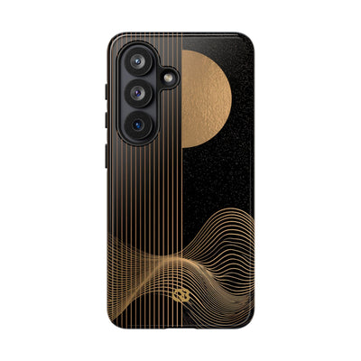 Gold Tough Phone Case for Samsung - Gilded Obsidian Dunes