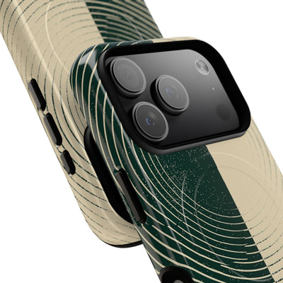 Green Tough 2.0 Magsafe Phone Case for iPhone - Evergreen Split Grain