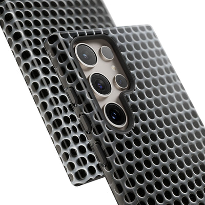 Silver Tough Phone Case for Samsung - Brutalist Steel Mesh