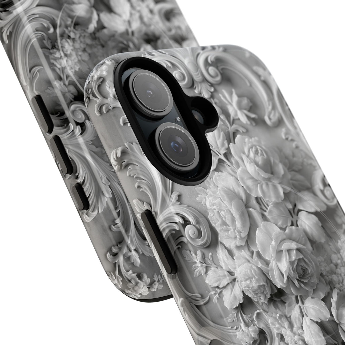 Rococo Marble Rose · Tough 2.0 Magnetic Phone Case for iPhone · White