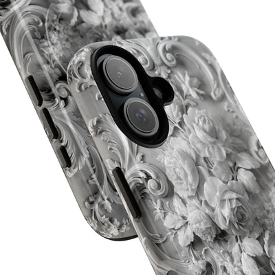 Rococo Marble Rose · Tough 2.0 Magnetic Phone Case for iPhone · White