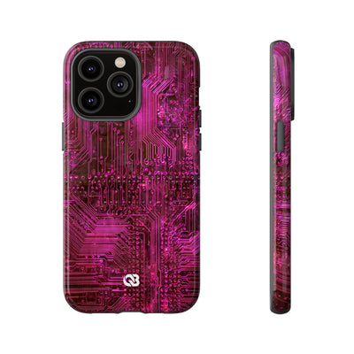 Magenta Circuit Trace · Tough Phone Case for iPhone · Pink