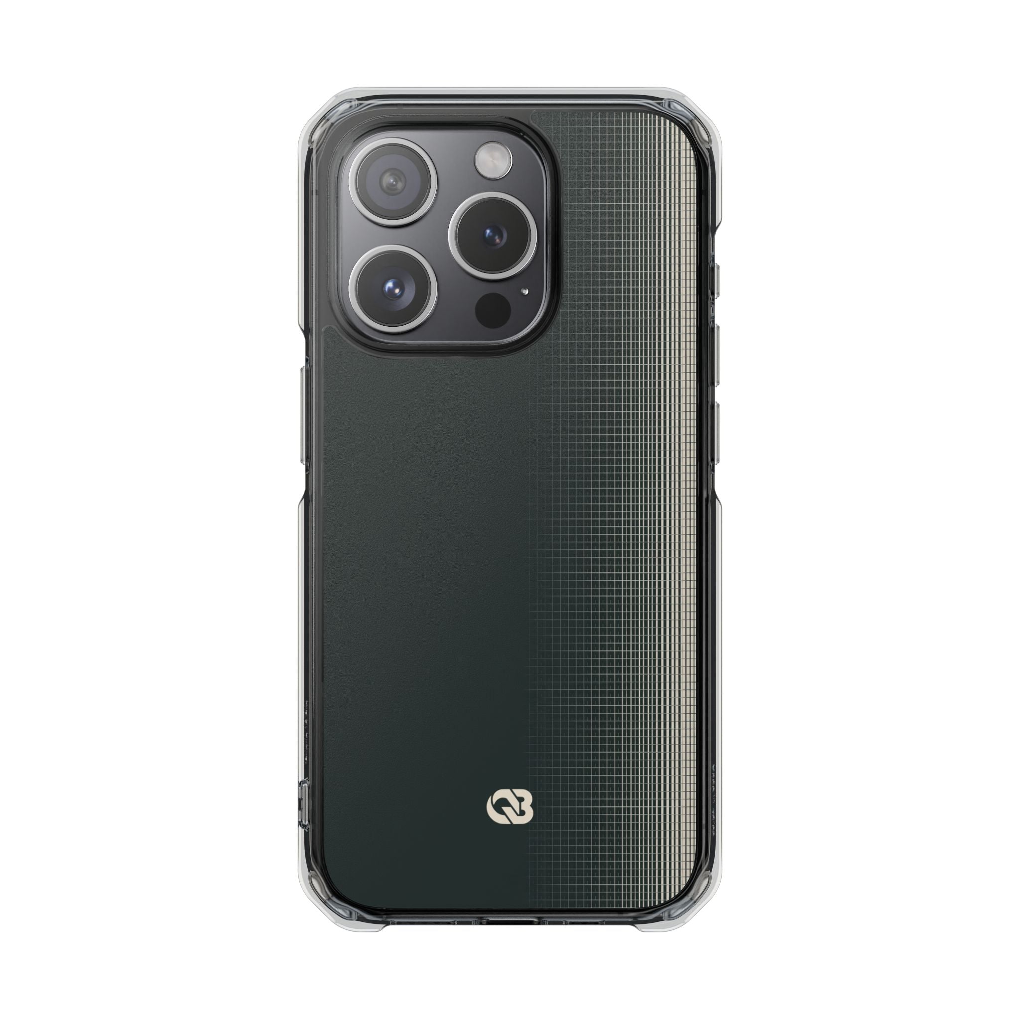 Grey Impact MagSafe Phone Case for iPhone - Charcoal Tech Grid