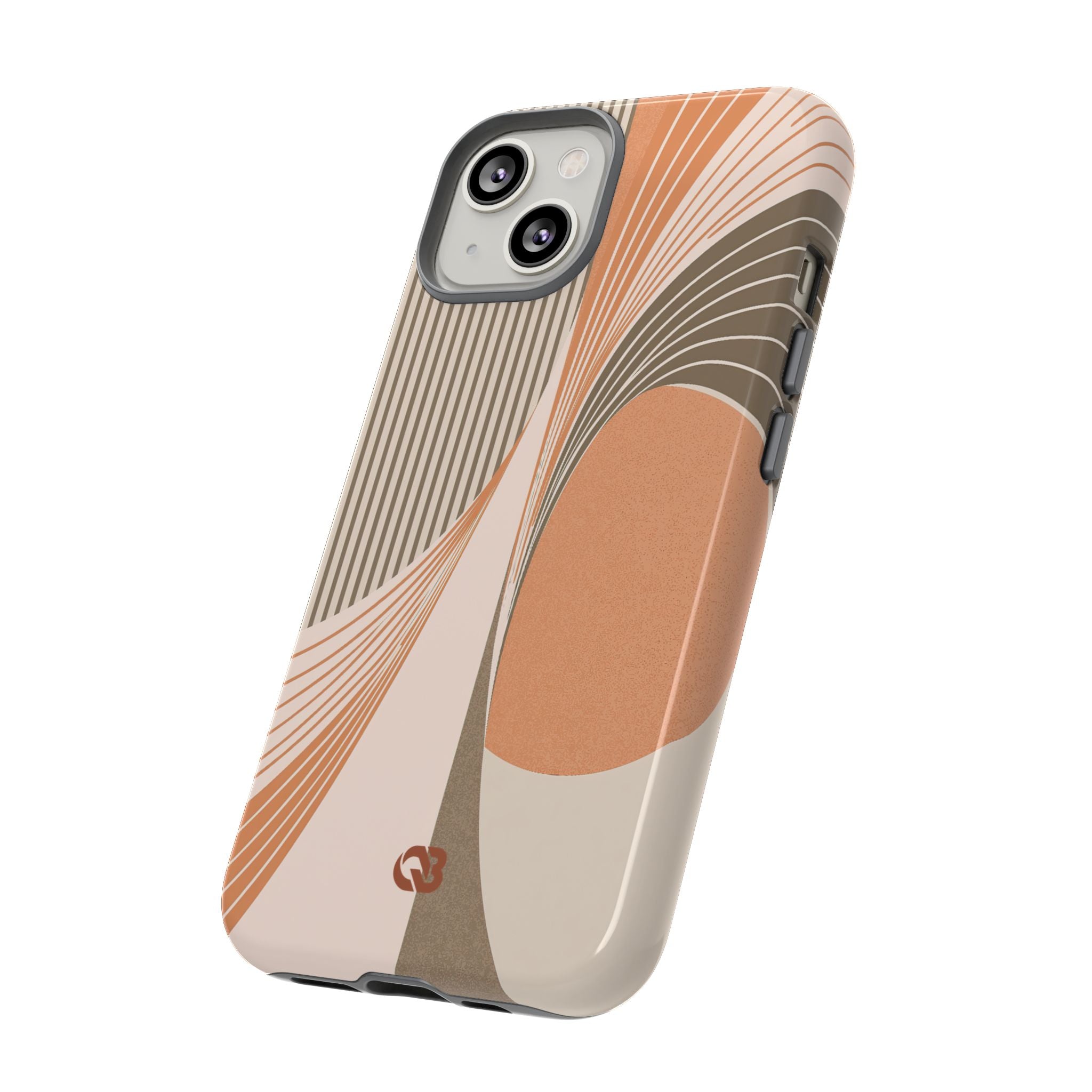 Orange Tough Phone Case for iPhone - Desert Arc Horizon