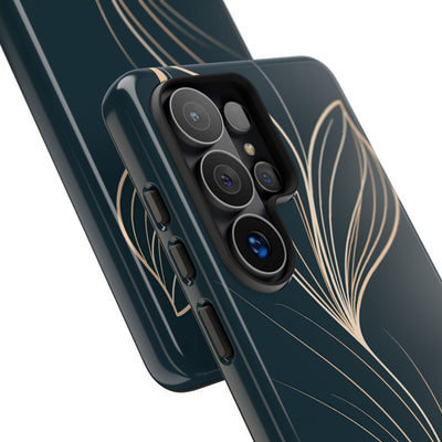 Teal Tough Phone Case for Samsung - Sandstone Silk Flora