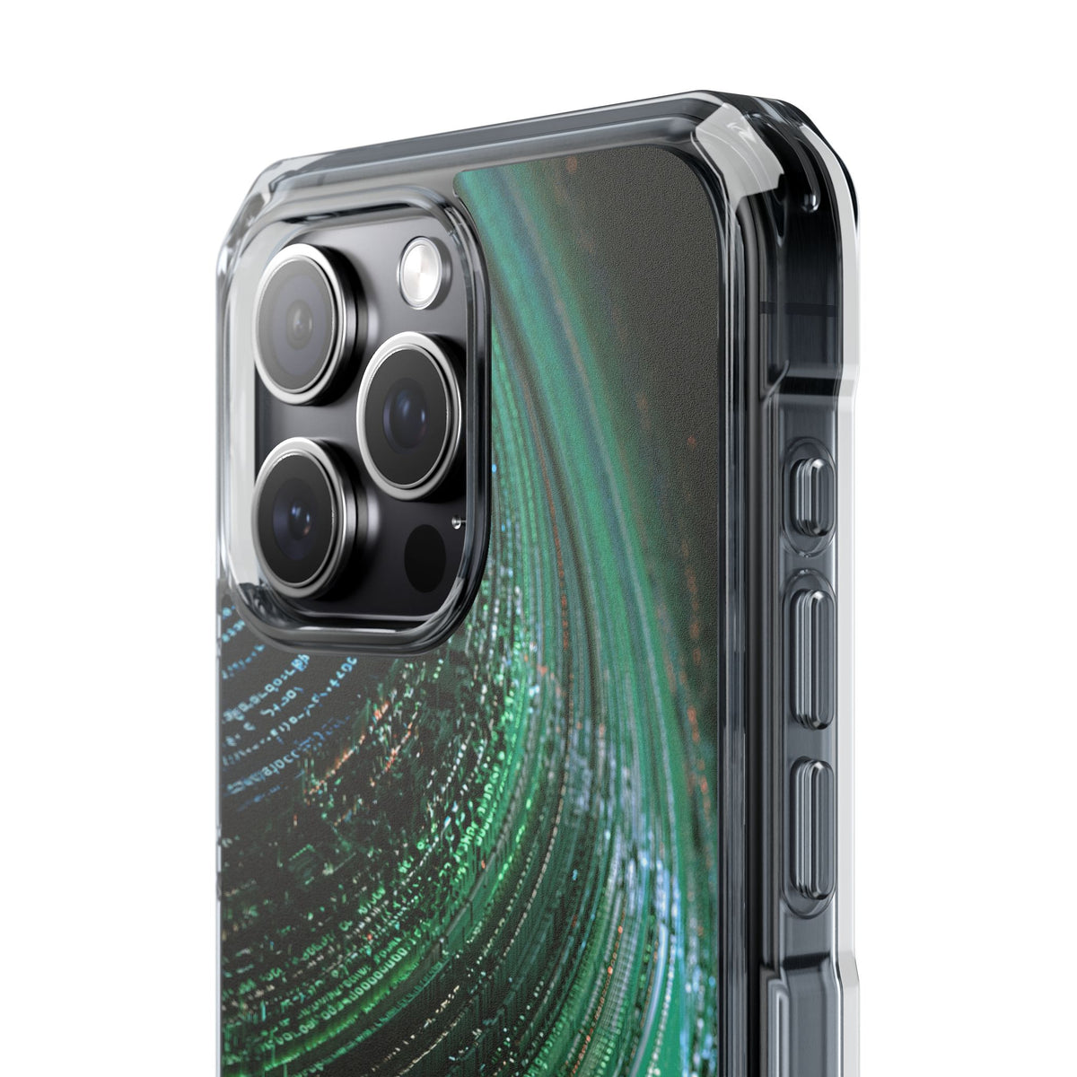 Orbital Data Stream · Clear Impact Magnetic Phone Case for iPhone · Green