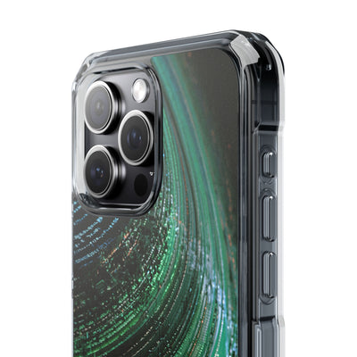 Orbital Data Stream · Clear Impact Magnetic Phone Case for iPhone · Green