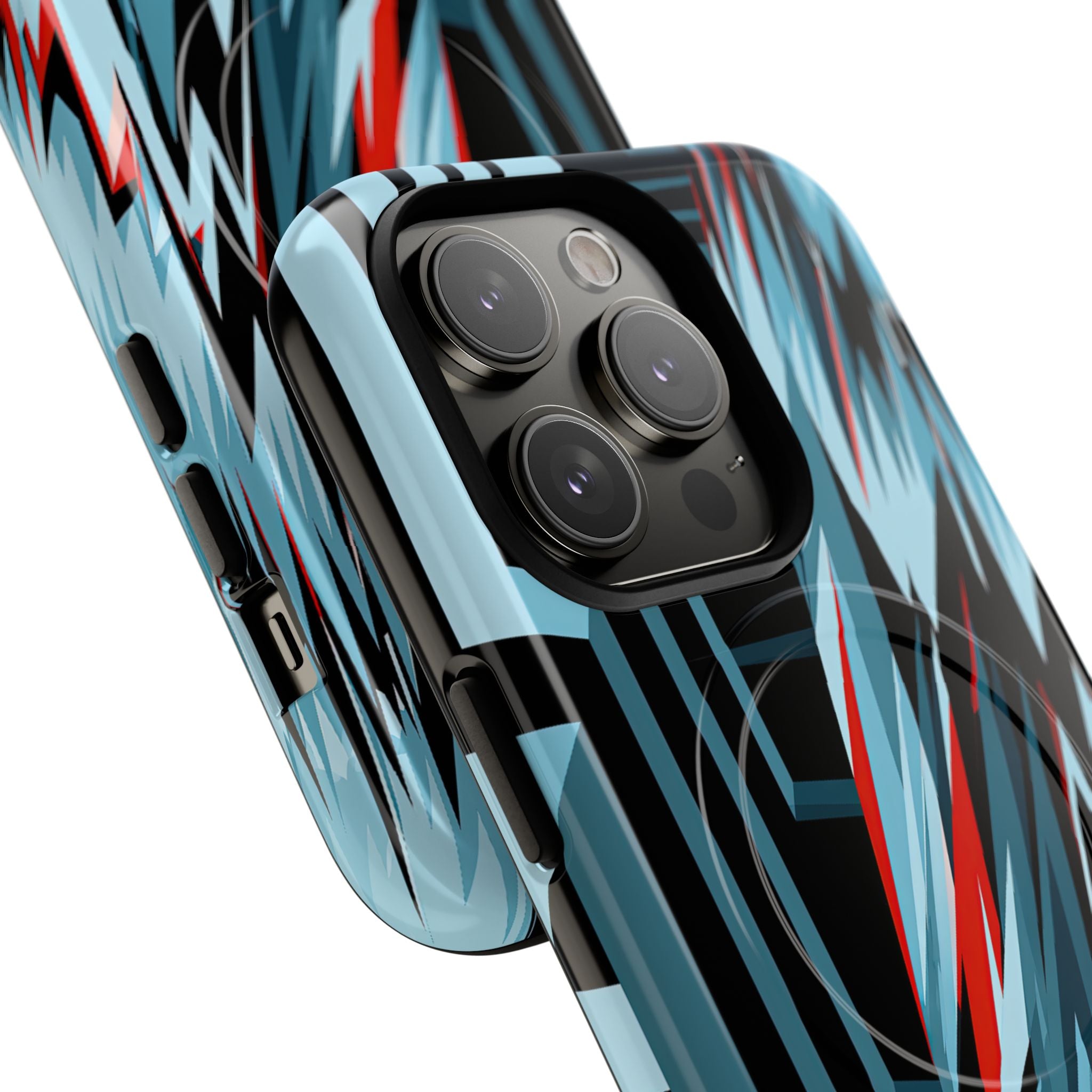 Blue Tough 2.0 Magsafe Phone Case for iPhone - Glitch Peak Cyan