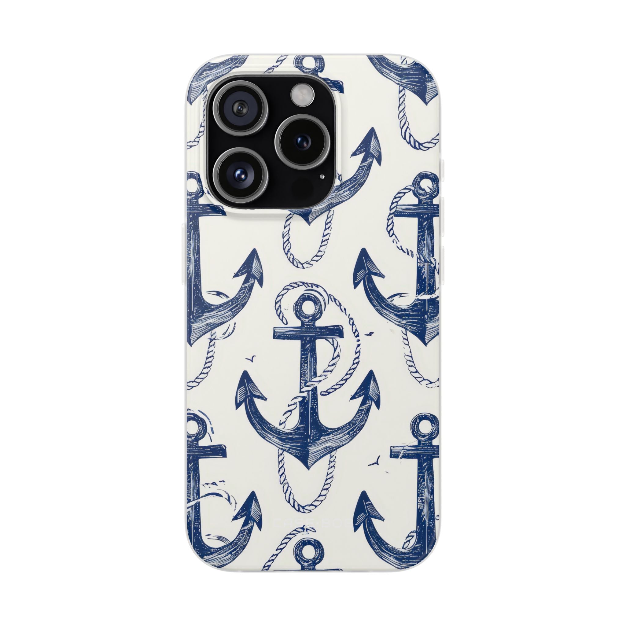 Navy Ankerlus iPhone 15 Pro Cover - Zacht