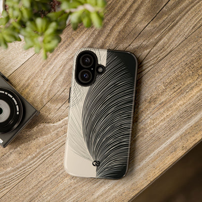 Beige Tough Phone Case for iPhone - Obsidian Cream Plume