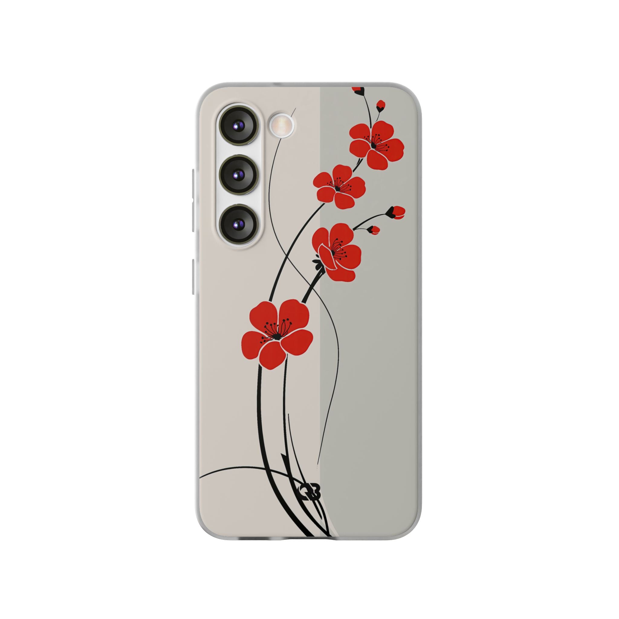 Beige Lite Phone Case for Samsung - Scarlet Ink Petals