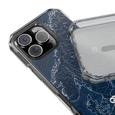 Nordic Contour Chart · Clear Impact Magnetic Phone Case for iPhone · Blue