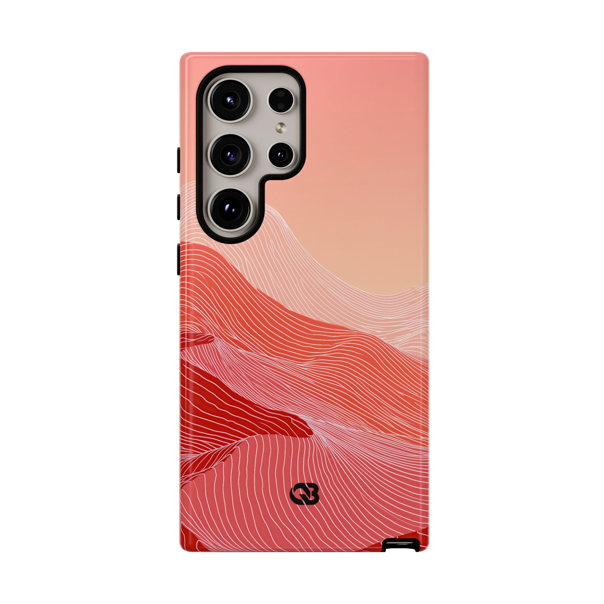 Red Tough Phone Case for Samsung - Crimson Ridge Contour