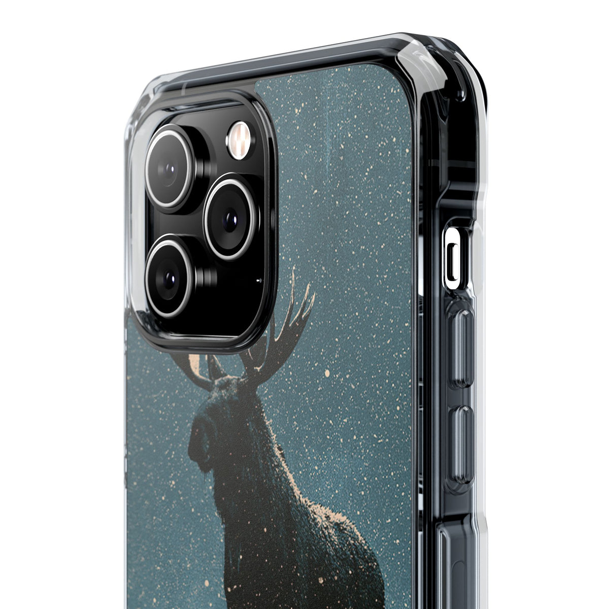 Nordic Boreal Moose · Clear Impact Magnetic Phone Case for iPhone · Blue