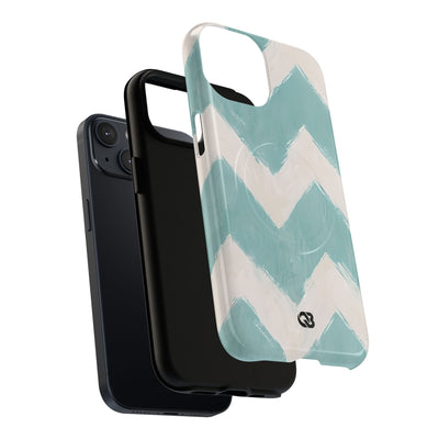 Teal Painted Chevron · Tough+ Phone Case for iPhone · Magsafe