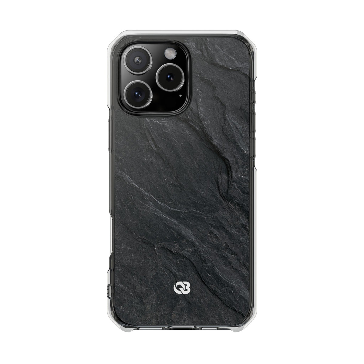 Dark Slate Strata · Clear Impact Magnetic Phone Case for iPhone ·  Black