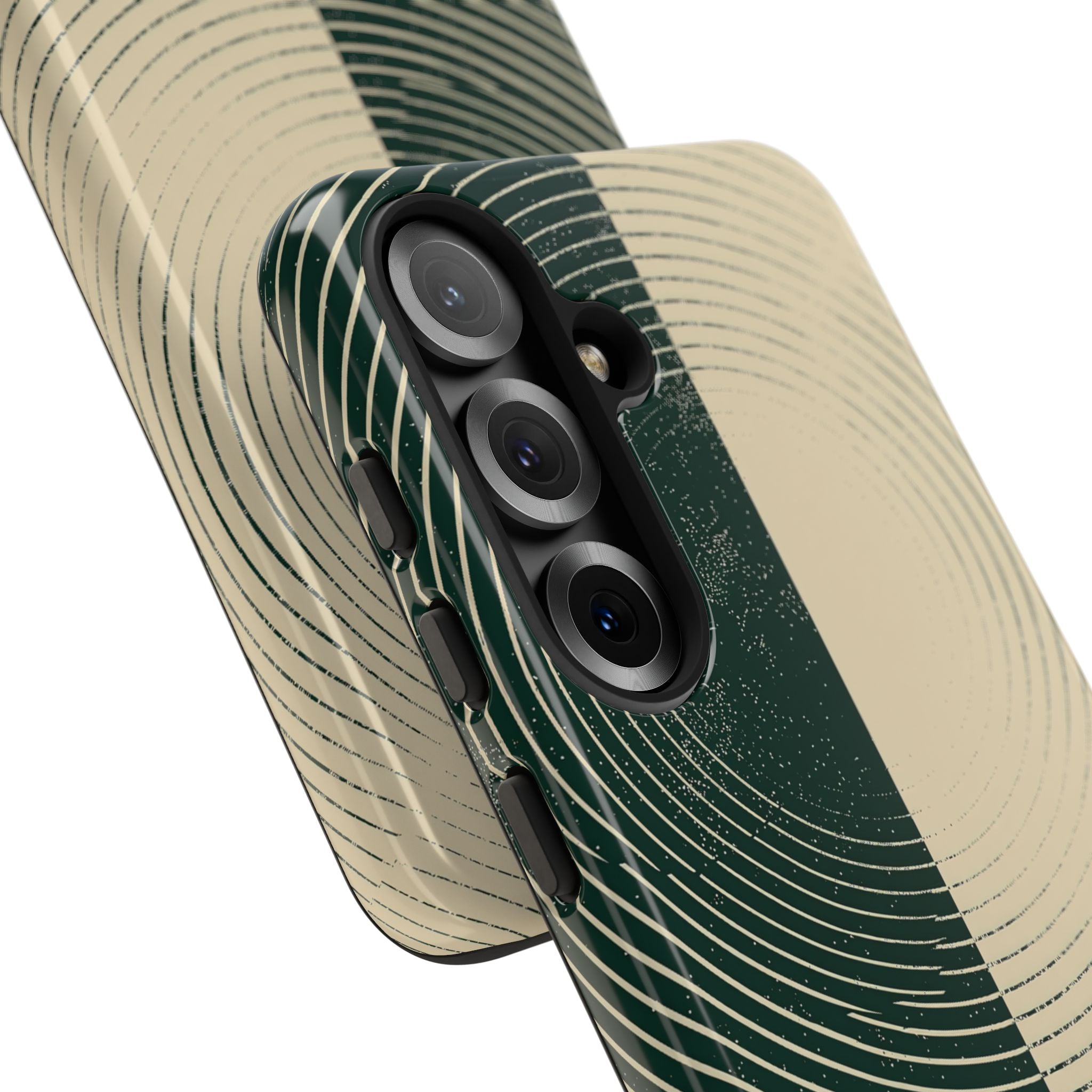 Green Tough Phone Case for Samsung - Evergreen Split Grain