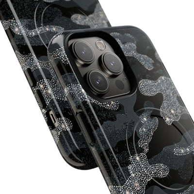 Glitter Shadow Camo · Tough 2.0 Magnetic Phone Case for iPhone · Black