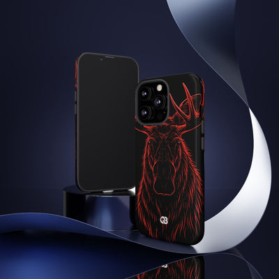 Nordic Moose Contour · Tough Phone Case for iPhone · Red