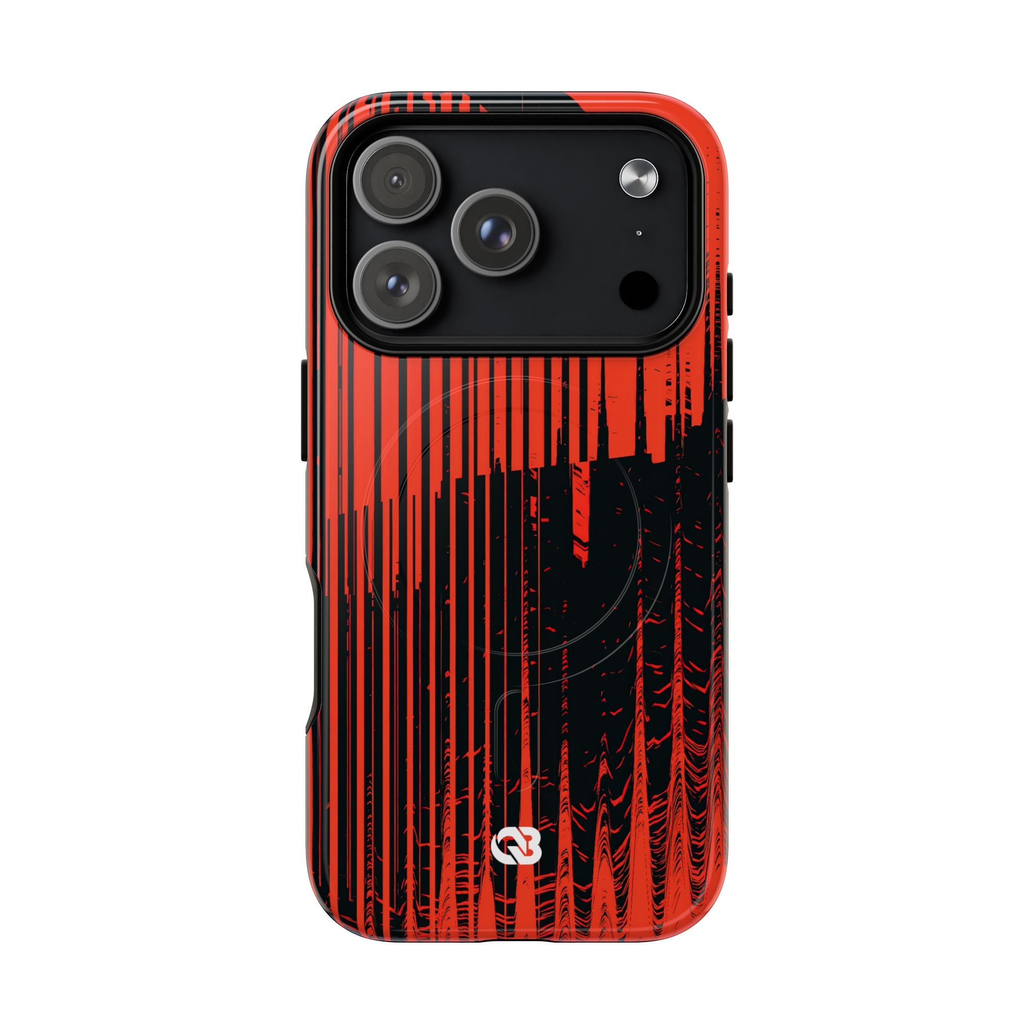 Red Tough 2.0 Magsafe Phone Case for iPhone - Crimson Brutalist Distortion