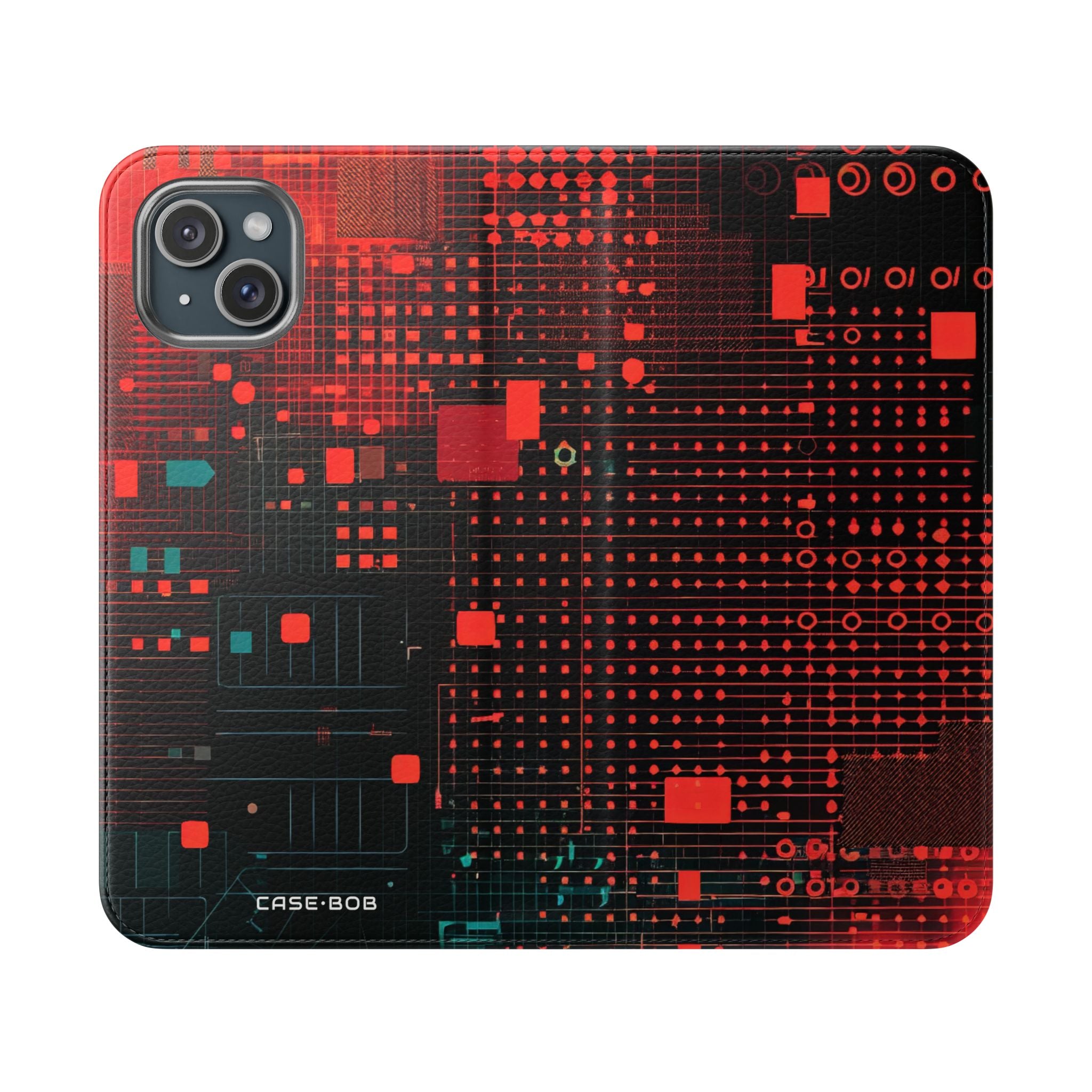 Crimson Circuit - iPhone 15 Plus Case - Wallet