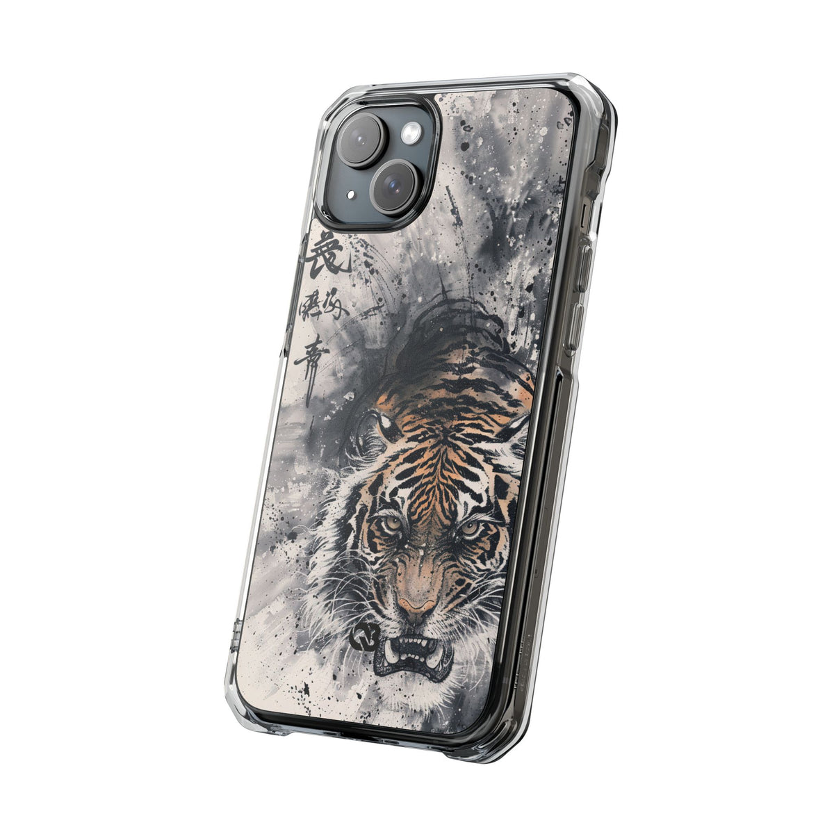 Fierce Ink Tiger · Clear Impact Magnetic Phone Case for iPhone · Beige