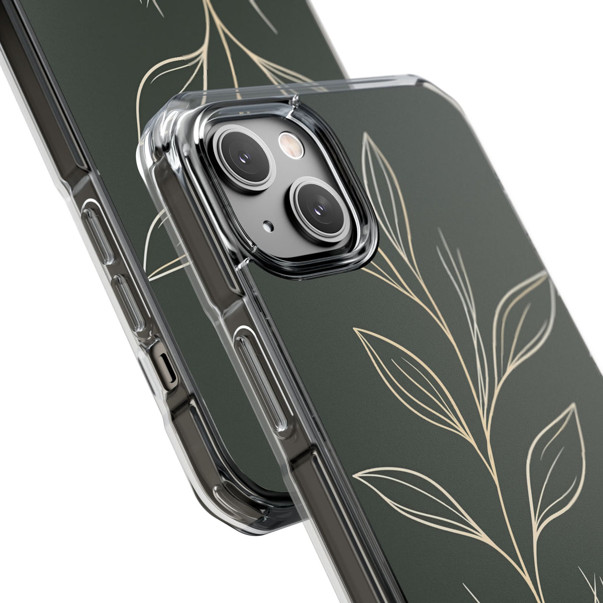 Minimal Botanical Stem · Clear Impact Magnetic Phone Case for iPhone ·  Green
