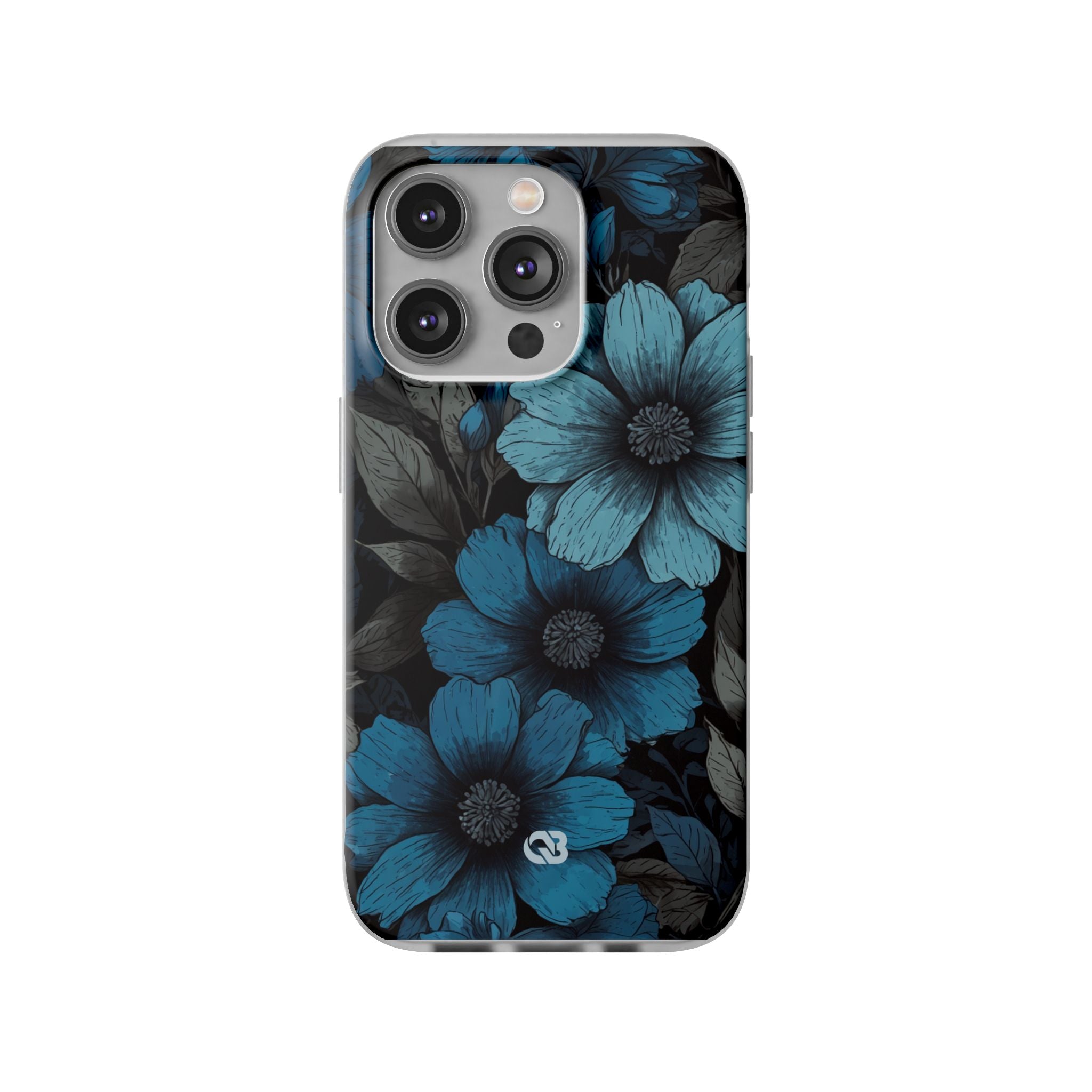 Obsidian Blue Petals · Soft Phone Case for iPhone