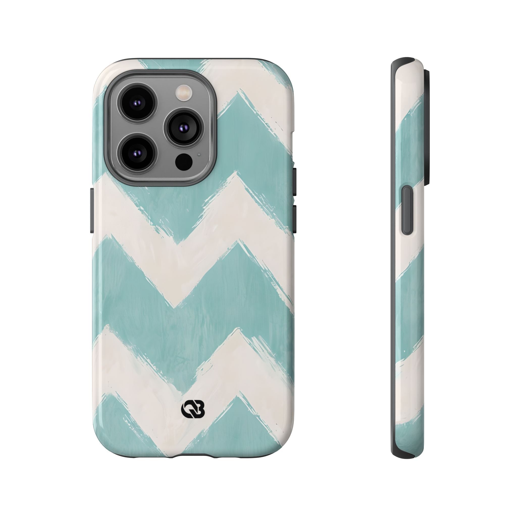 Teal Painted Chevron · Tough Phone Case for iPhone