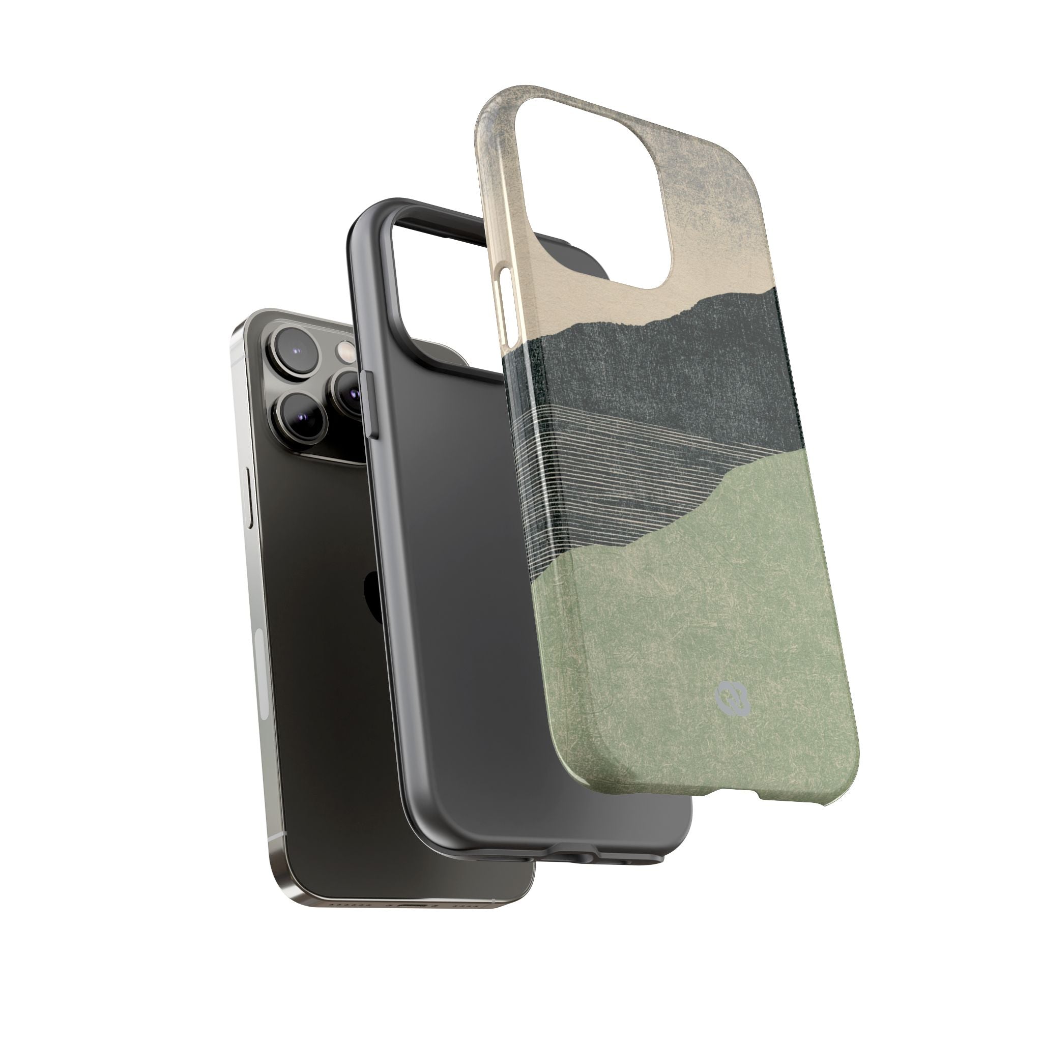 Green Tough Phone Case for iPhone - Moss Ridge Grain