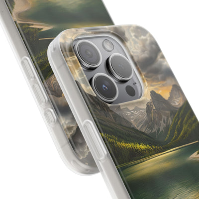 Gilded Mountain Lake · Soft Phone Case for iPhone