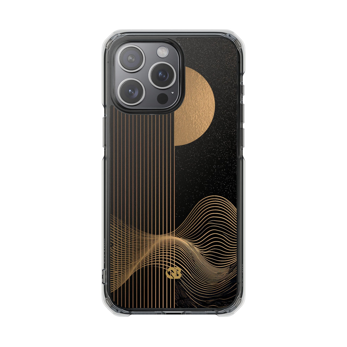 Lunar Topo Horizon · Clear Impact Magnetic Phone Case for iPhone · Black