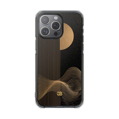 Lunar Topo Horizon · Clear Impact Magnetic Phone Case for iPhone · Black