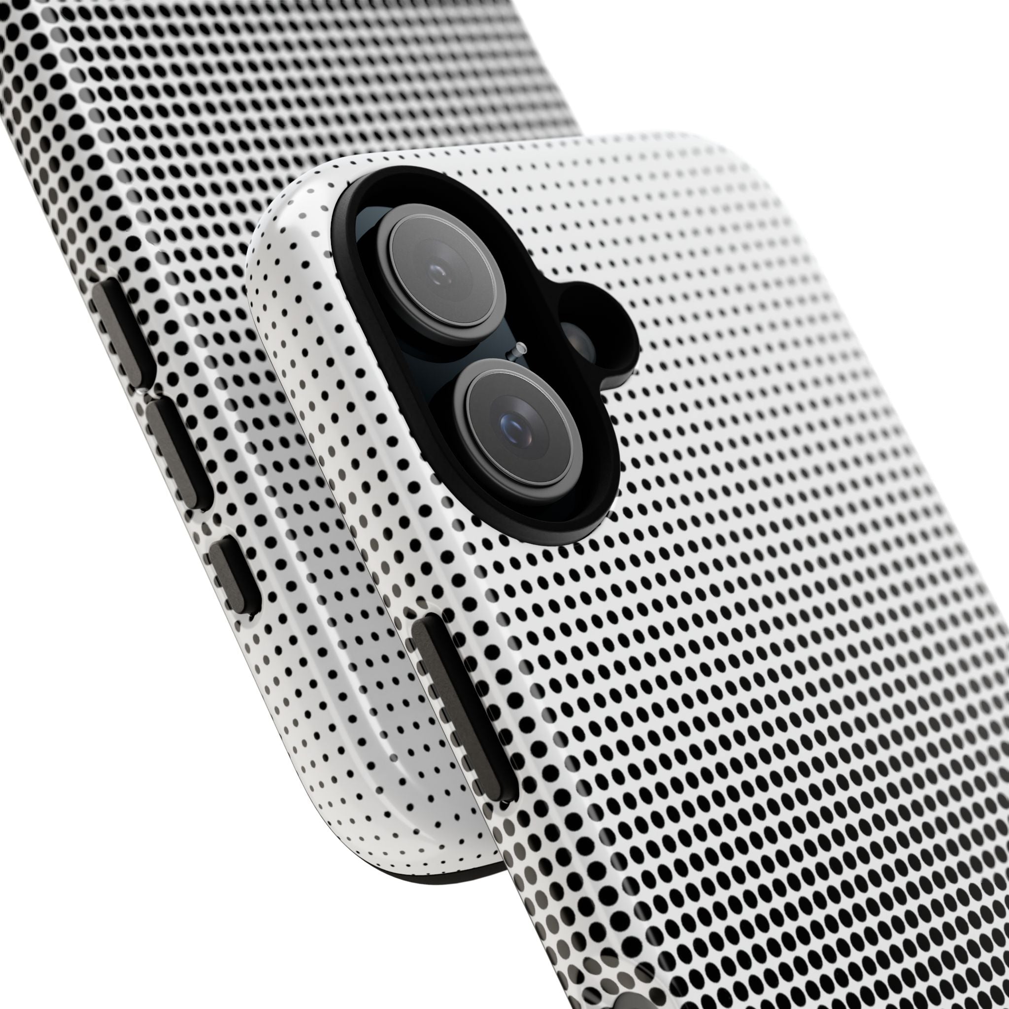 Black Tough Phone Case for iPhone - Obsidian Halftone Flux