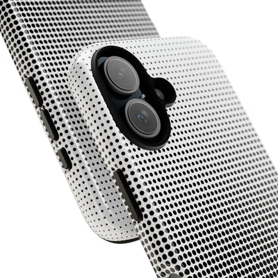 Black Tough Phone Case for iPhone - Obsidian Halftone Flux