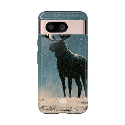 Nordic Boreal Moose · Tough Phone Case for Pixel ·  Blue