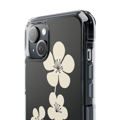 Black Impact MagSafe Phone Case for iPhone - Obsidian Cream Bloom