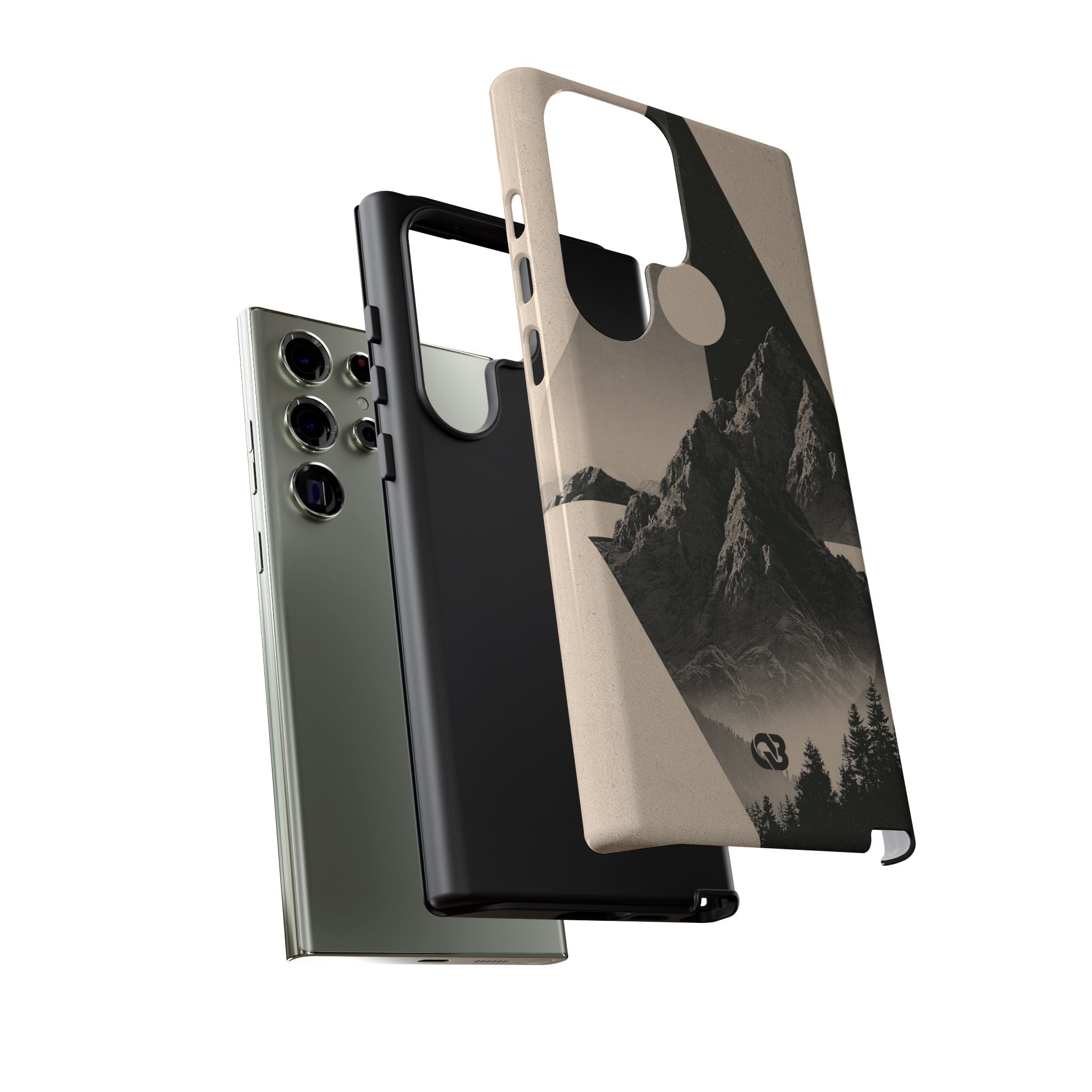 Beige Tough Phone Case for Samsung - Obsidian Summit Parchment