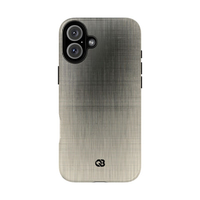 Beige Tough Phone Case for iPhone - Carbon Screen Grid