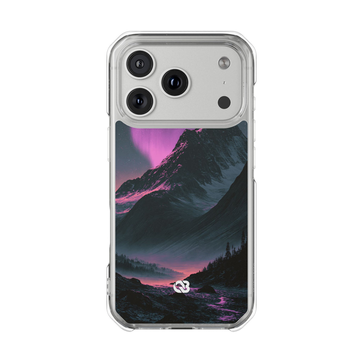 Arctic Aurora Summit · Clear Impact Magnetic Phone Case for iPhone · Black
