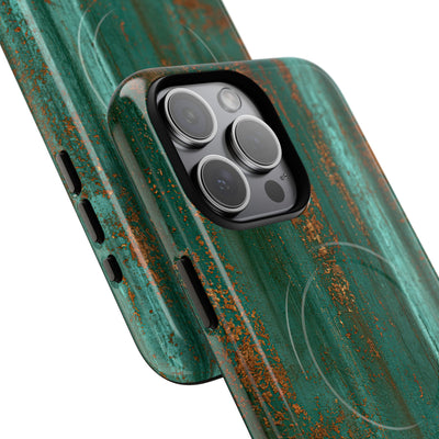 Teal Tough 2.0 Magsafe Phone Case for iPhone - Verdigris Copper Siding
